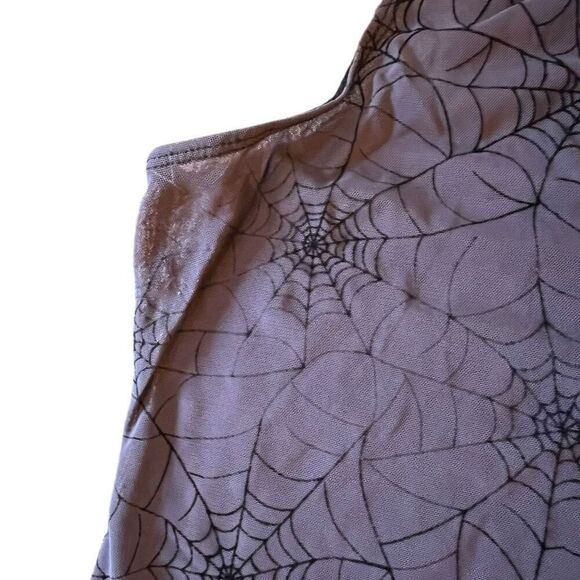 Torrid Curve Womens 2 US 2X Flocked Mesh Bodysuit Brief Panty Spider Web Print - Picture 11 of 13